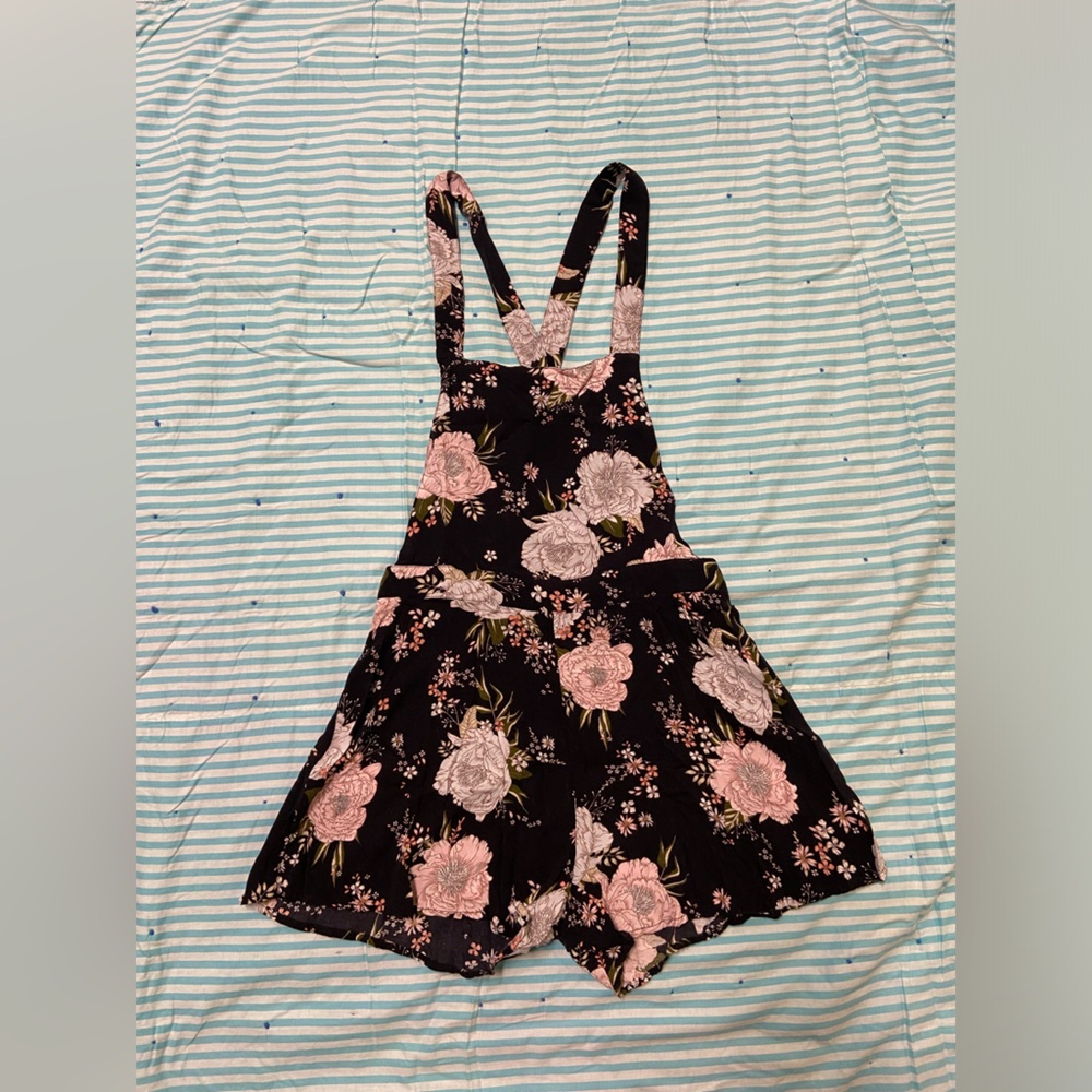 Divided floral overalls